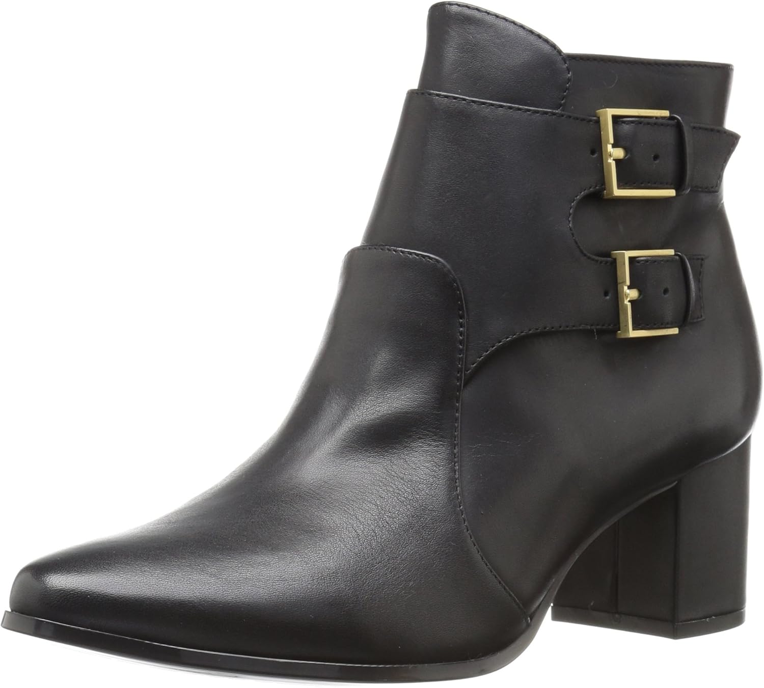calvin klein black boots with gold zipper
