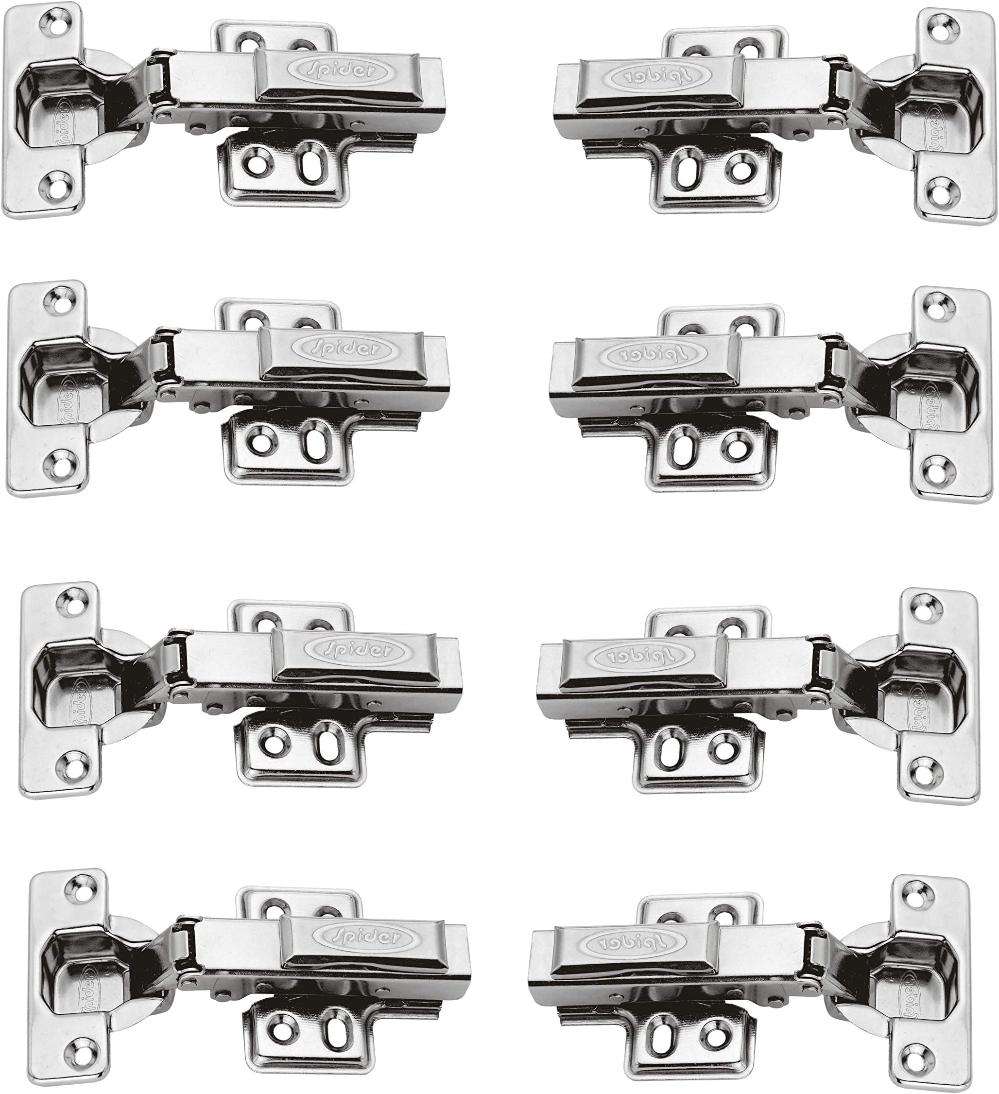 Spider Stainless Steel Auto Concealed Hydraulic Hinges ( Pack of 4 Pairs) (HHS282- 0 Degree))