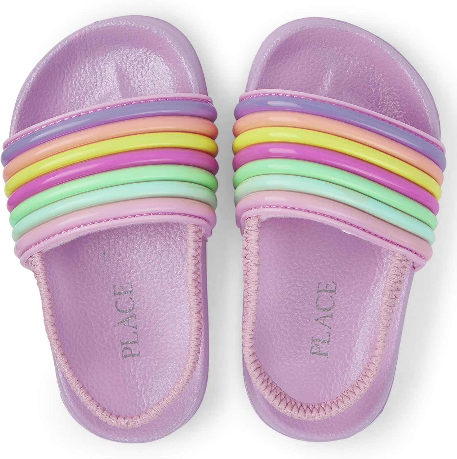 The Children's Place Baby Girls Rainbow Stripe Slide Sandals Slipper