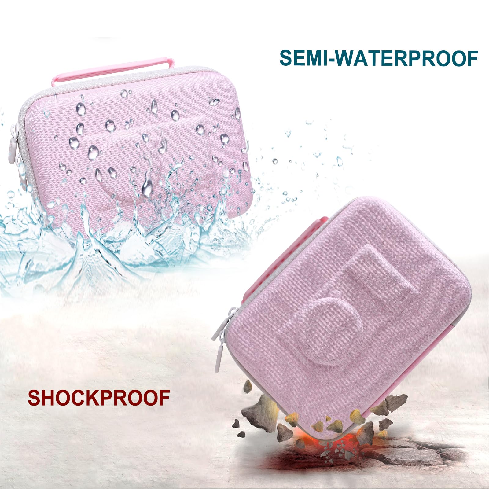 Camera Case Compatible with Sony Alpha ZV-E10 / ZV-1F / ZV-1 / ZV-1 II Vlog Camera with Shoulder Strap by LTGEM, Fits Vlogger Accessory Kit Tripod and Microphone, Pink