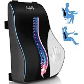 ComfiLife Lumbar Support Pillow for Office Chair &ndash; Premium Memory Foam Lumbar Pillow &ndash; Back Support for Office Chair, Car &ndash; Back Pain Relief, Improves Posture &ndash; 3 Adjustable Straps, Mesh + Leatherette