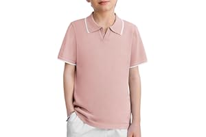 Arshiner Boys Polo Shirts Short Sleeve Vintage Knit Golf Shirts School Uniform Shirt Kids Casual Tee Tops for 4-14 Years