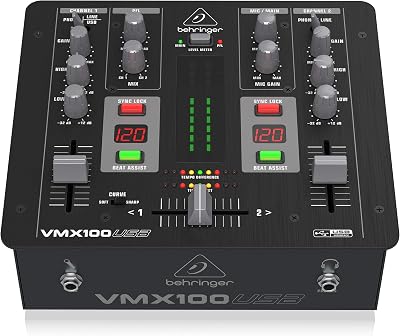 Behringer Behringer PRO MIXER VMX100USB 2-Channel DJ Mixer USB Interface BPM