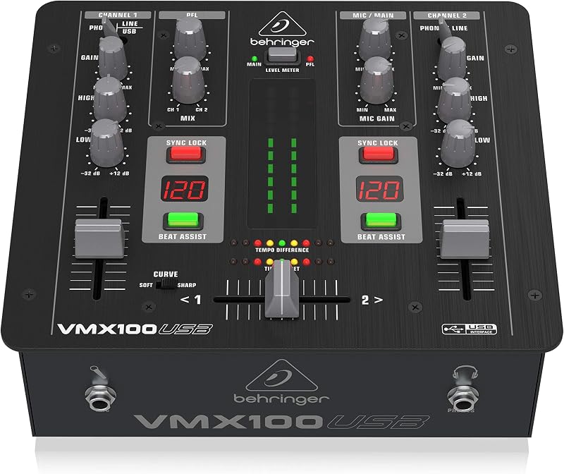 Behringer Behringer PRO MIXER VMX100USB 2-Channel DJ Mixer USB Interface BPM