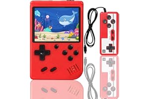 YOUNGWANTS Mini Retro Handheld Game Console with 500 Classic Games in 1, 3.0 Inch LCD Screen Rechargeable Portable Video Game Console 1020mAh, Video Games Play on TV HDMI, Birthday Gifts for Boys Girls Kids Red