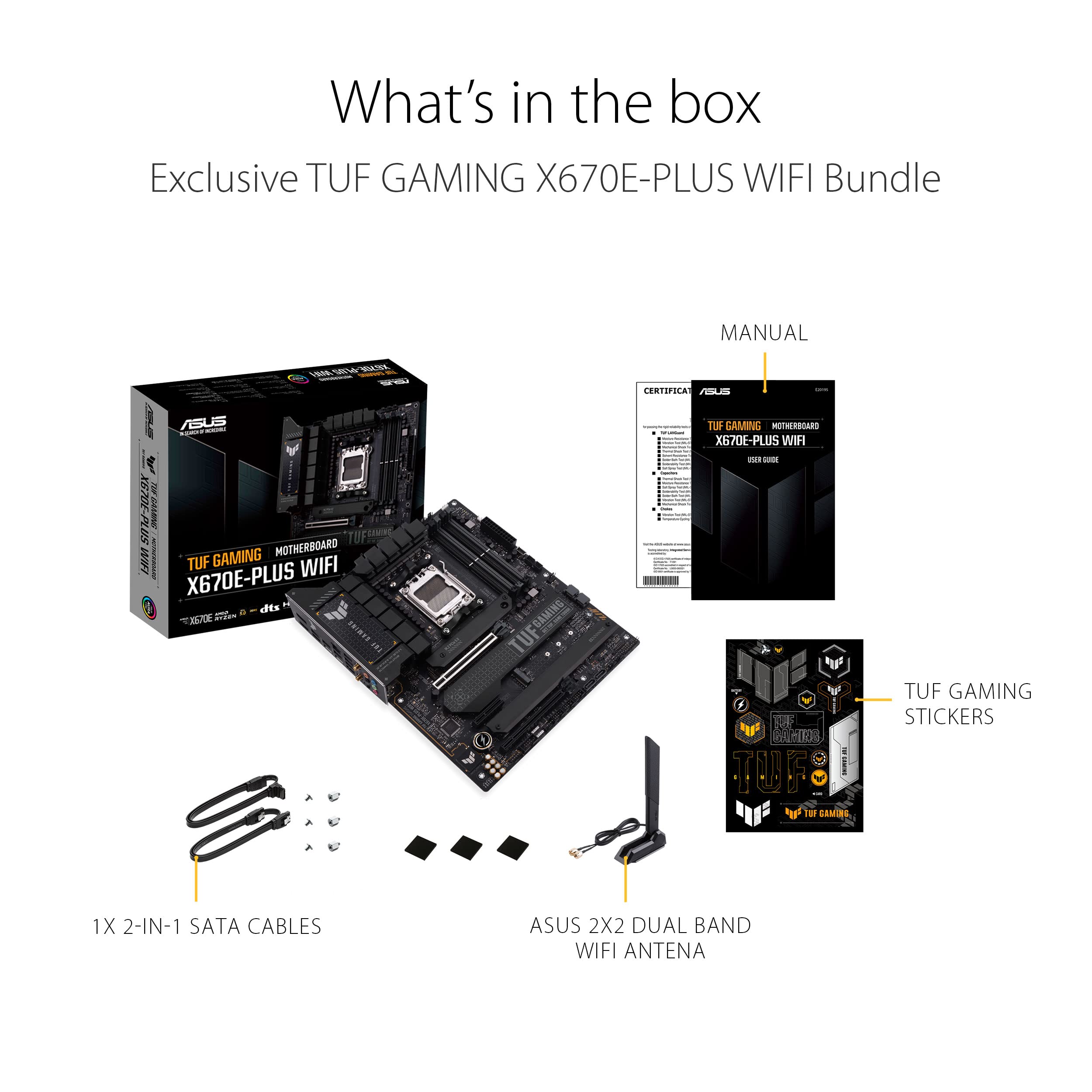 ASUS TUF Gaming X670E-PLUS WiFi 6E Socket AM5 (LGA 1718) Ryzen 7000 ATX Gaming Motherboard(16 Power Stages, PCIe® 5.0, DDR5 Memory, Four M.2 Slots,2.5 Gb LAN,USB 4, Aura RGB Lighting).