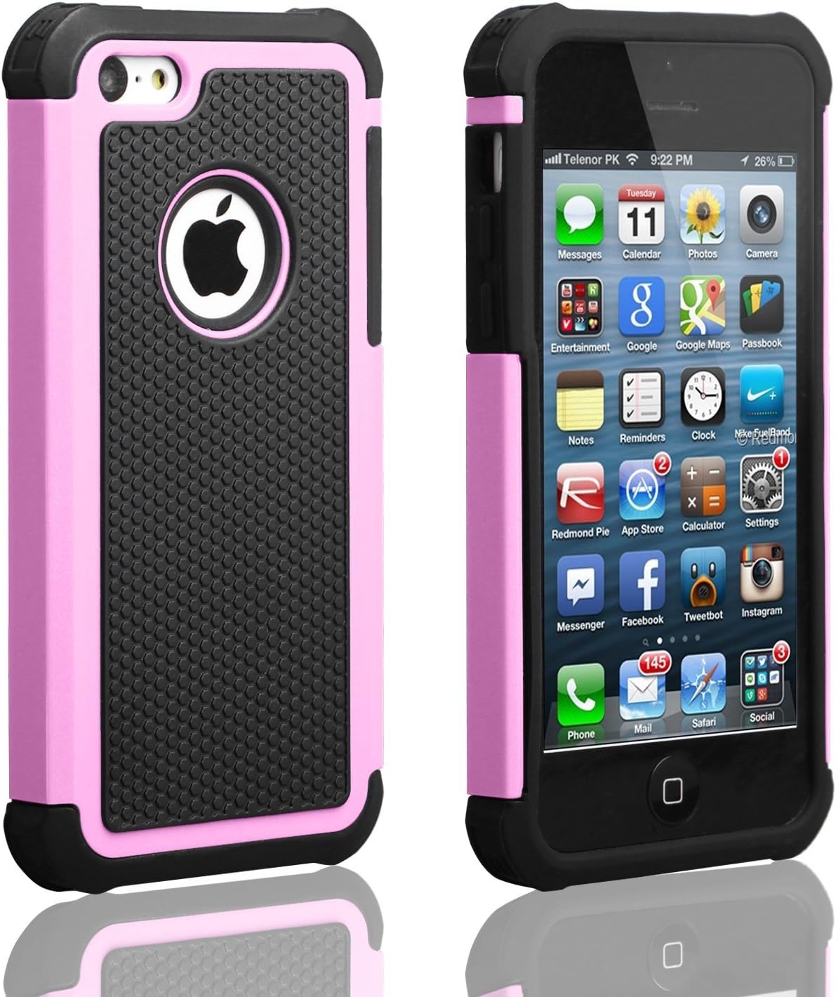 iPhone 5C Case, AUMIAU Hybrid Dual Layer Shock Absorbin Armor Defender Protective Case Cover (Hard Plastic with Soft Silicon) for Apple iPhone 5C