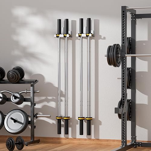 JNIHEEP Barbell Holder,Garage Gym Bar Wall Rack with Bar Holders