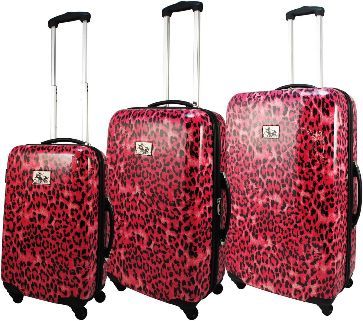 pink leopard luggage