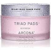 ARCONA Cranberry Triad Milky Toner Pads &ndash; Vegan Milky Toner for Face | Brightening &amp; Hydrating Rice Toner for Face | Phyto-Nutrients &amp; Essential Fatty Acids (45 Count)