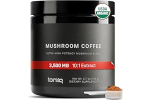 Ultra Concentrated Organic Mushroom Coffee 3,500mg 10:1 Extract - Colombian Sourced Beans 10 Mushroom Blend with Lion's Mane 