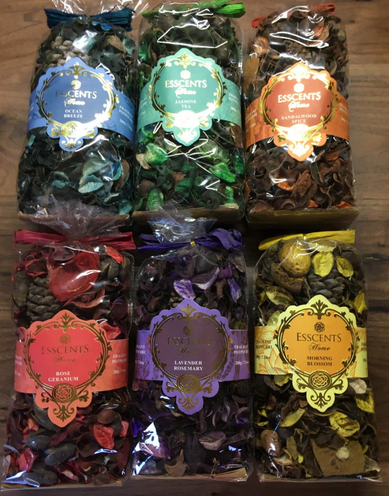 200g Esscents Fragrant Potpourri - 6 Assorted Scents Fragrances Home Fragrance Bags Bowl and Vase Decoration
