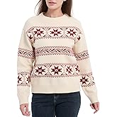 Tronjori Womens Striped Jacquard Crewneck Sweaters Pullover Casual Fall Winter Long Sleeve Knit Tops