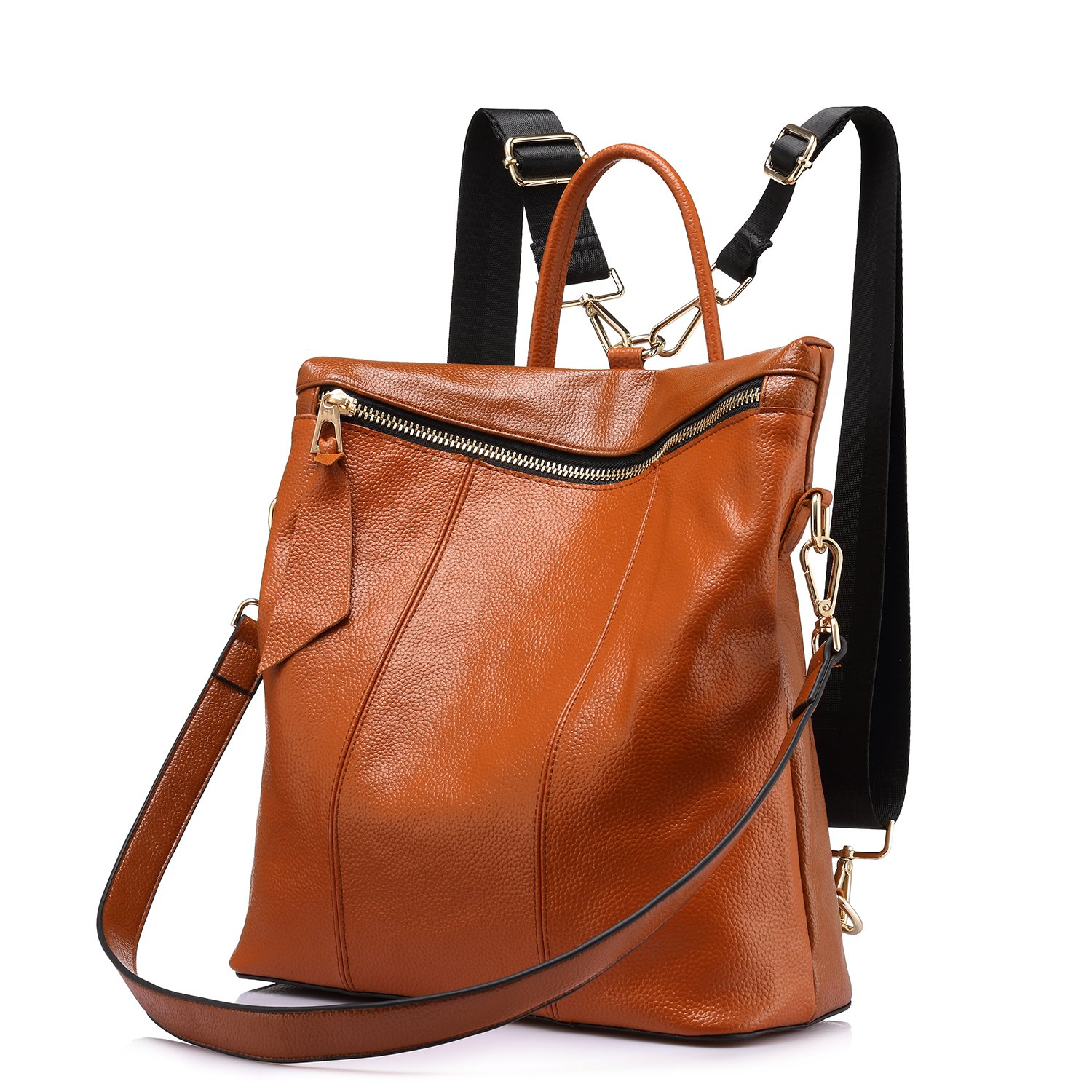 Sacs à Dos Femme en Cuir véritable Sac à Main Femmes Elégant Casual Cartable College Grande Mode Couleur boueuse