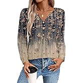 Zeagoo Long Sleeve Shirts for Women 2025 Casual Pleated V Neck Fall Tunic Tops Button Down Blouse Dressy Loose T-Shirts