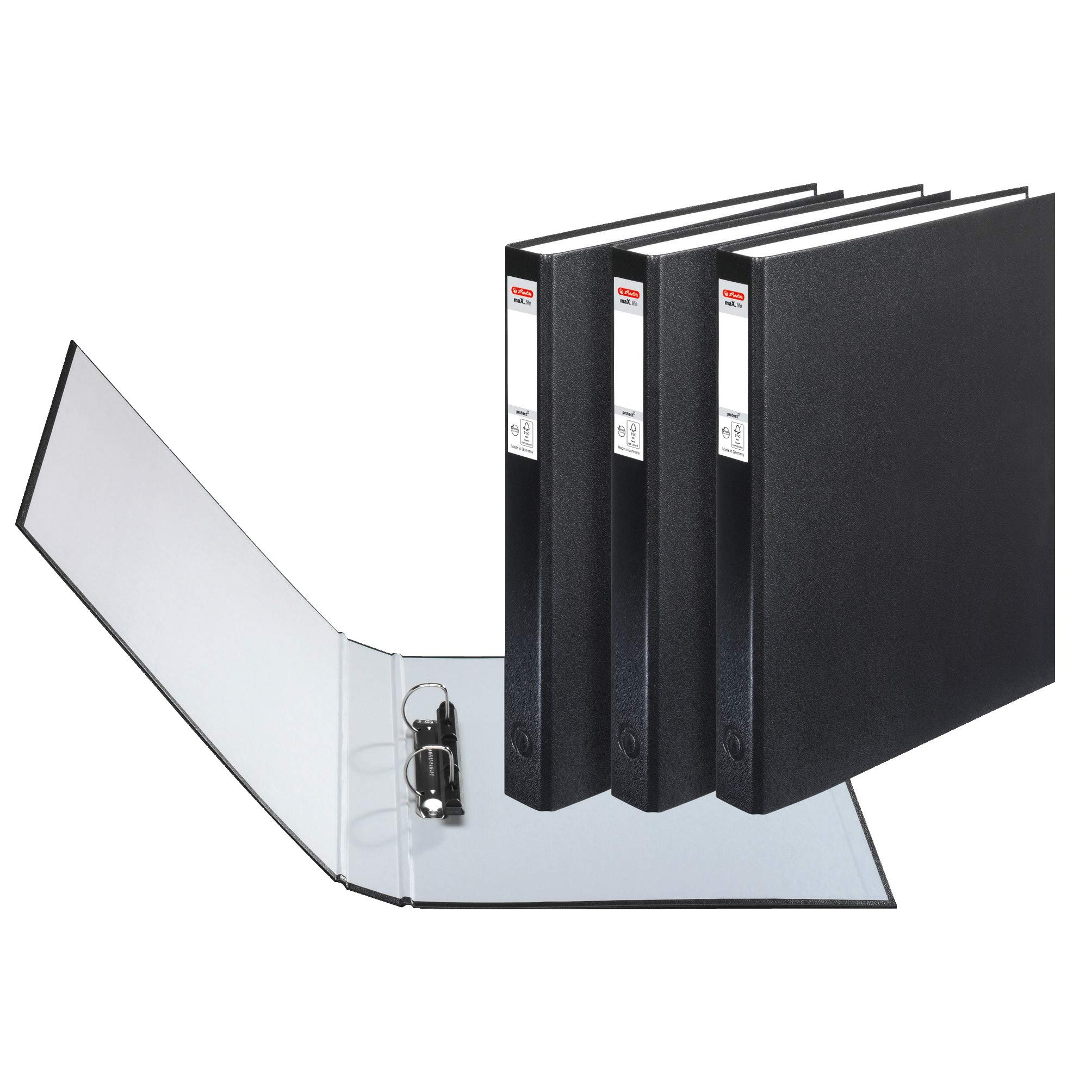 Herlitz max.file Protect A4 4 Ring Binder - Black (4 Pieces)