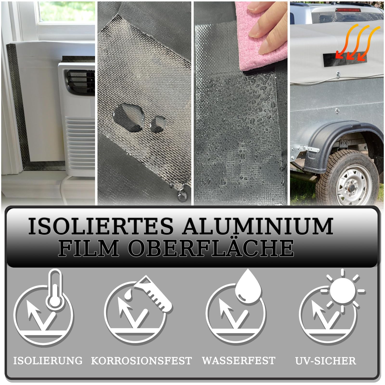 Zelt Reparaturset Schwarz - Kleber für lkw Plane Schutz Flicken für Abdeckplane & Sonnenschirm,Bootsplane,Zeltunterlage Planen,Reparaturband,Markisen Reparatur Klebeband (Schwarz, 5cm*10m) 3