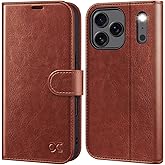 OCASE Compatible with iPhone 17 Pro Wallet Case, PU Leather Flip Folio Case with Card Holders RFID Blocking Kickstand [Shockproof TPU Inner Shell] Phone Cover 6.3 Inch 2025, Dark Brown