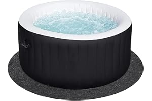 EDSUMEY 79 inch Dia Round Hot Tub Mat,Above-Ground Pool Protector Mat,Anti-Slip Water-Absorbent Hot Tub Mat,Large Inflatable Hot Tubs Floor Pad,Washable Reusable for Hot Tubs Mat.