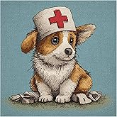 57lilina Stamped Cross Stitch Kits - 11CT Dog Easy Pre Printed Cross-Stitch Patterns for Adults, Advanced Embroidery Kit for Beginners, 14x14 Inch DIY Crossstitch Crafts for Wall Decor or Mom Gifts