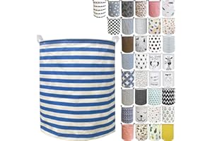 RoyBoder Collapsible Laundry Basket in Bedroom Waterproof Laundry Hamper in Bathroom Large Laundry Bag in College Dormitory Cloakroom Livingroom Nursery Organizer Toy Bin(Deep Sky Blue)