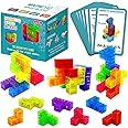 coskehan Magnetic Building Blocks, STEM Magic Magnetic 3D Puzzle Cubes, 7 Pcs Preschool Multi Shapes Magnetic Toys with 54 Cards, Montessori Sensory Autism Building Toys for Kids