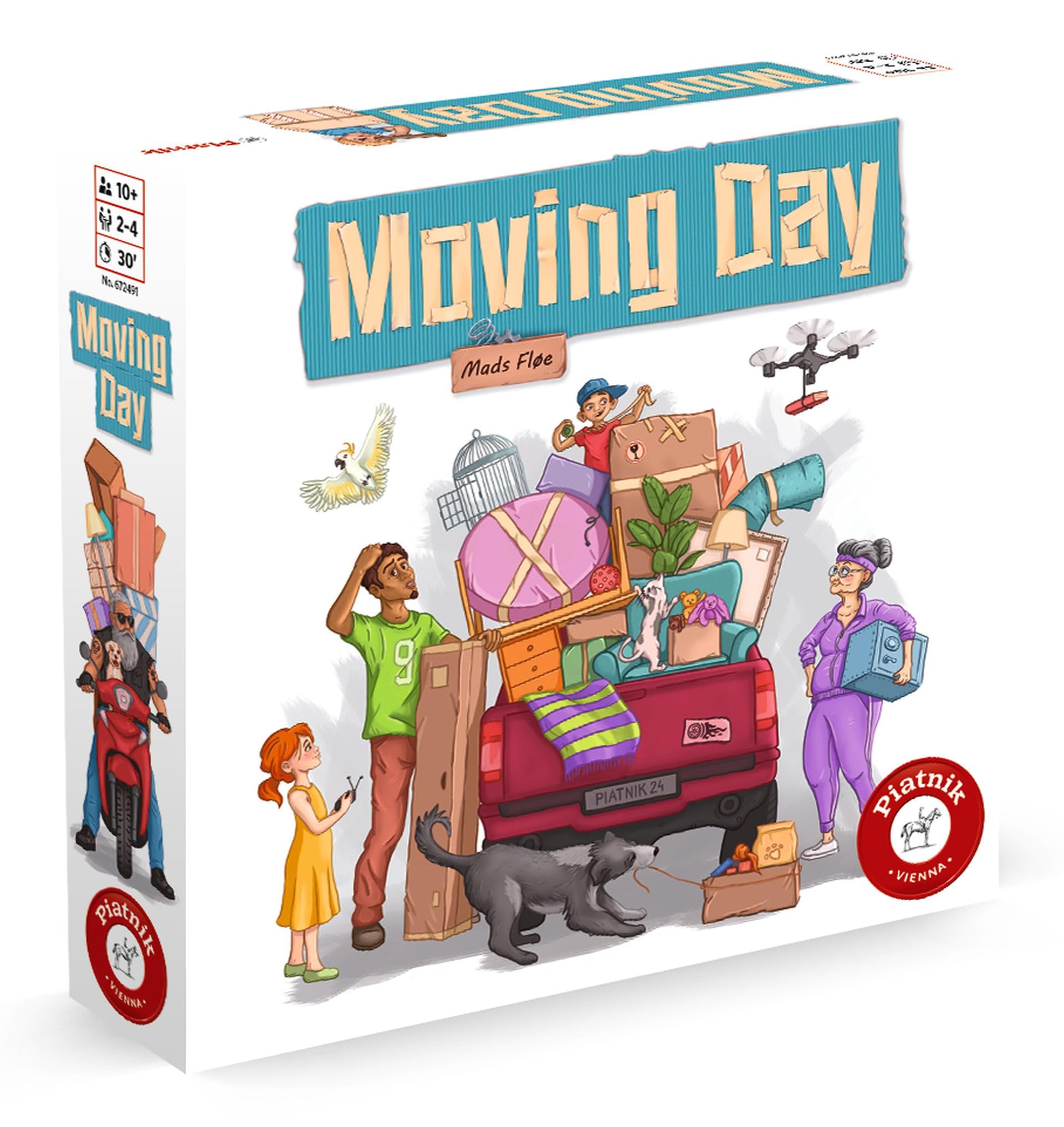 Piatnik 6724 Moving Day, Zeit für einen Umzug – Optimierungs-und Taktikspiel – Für 2 bis 4 Spieler ab 10 Jahren