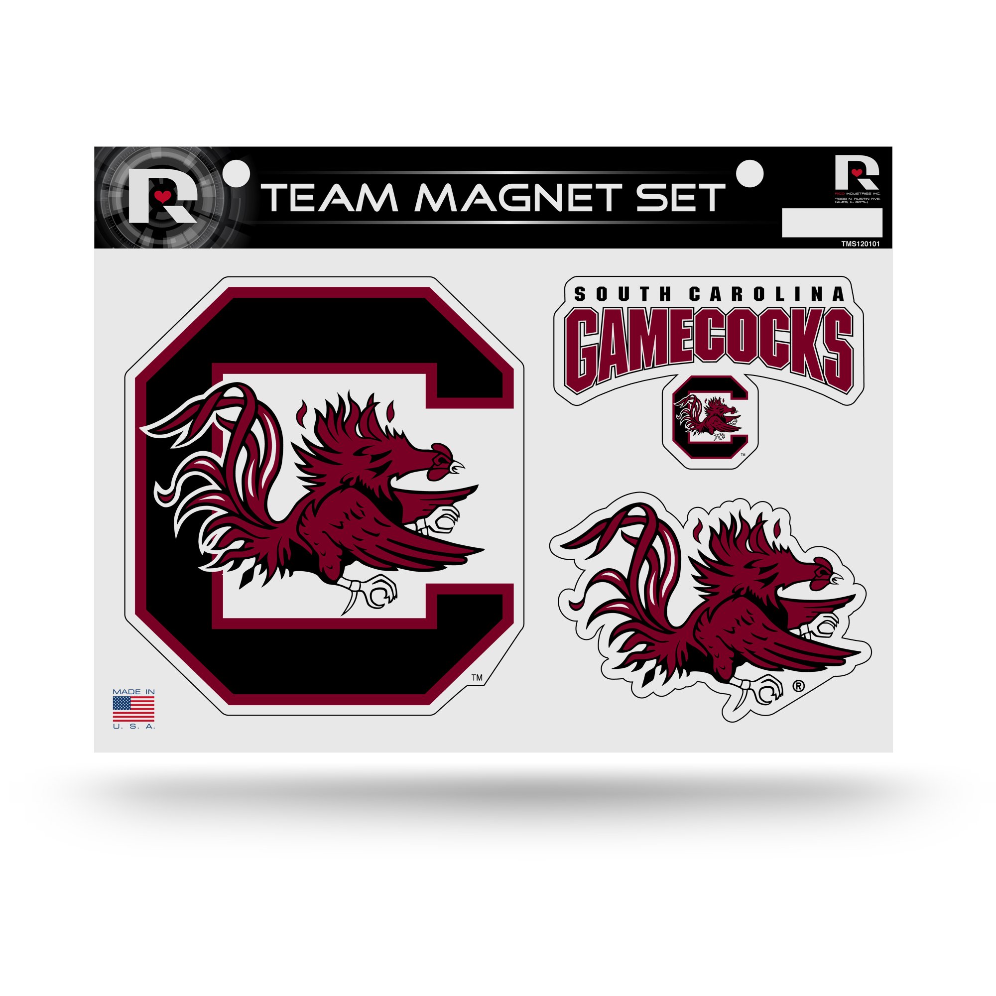 NCAA Rico Industries Die Cut Team Magnet Set Sheet, South Carolina Fighting Gamecocks