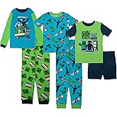 Minecraft Boys' 6-Piece Cotton Pajama Set, Matching Snug-fit Shirt & Pants, Soft & Cute for Kids