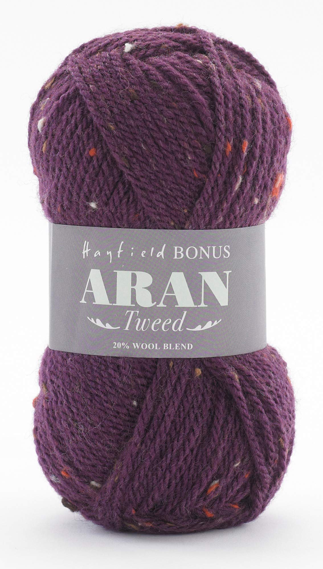 Sirdar Hayfield Bonus Aran Tweed, Plum (663), 400g, Purple F011-0663 — image 1