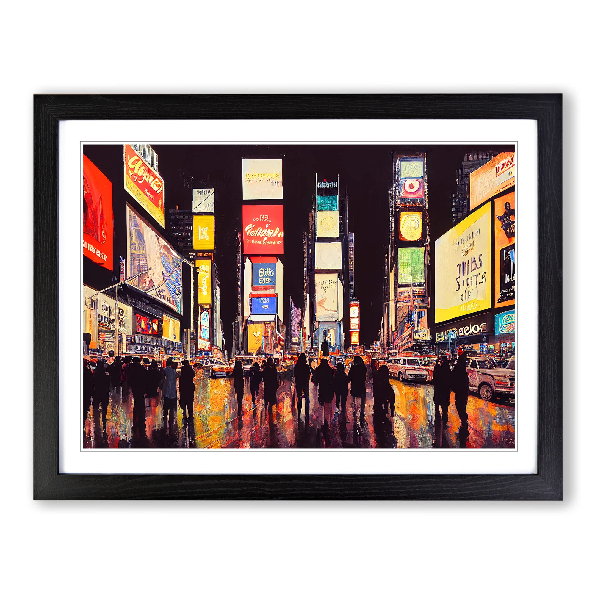 New York City Times Square Vol.1 Framed Print | A3 Black Framed Wall Art | Ready to Hang | Modern Cityscape Picture | Living Room Bedroom Lounge Office