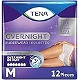 TENA Incontinence Underwear, Overnight Absorbency, Medium, 12 Count, white