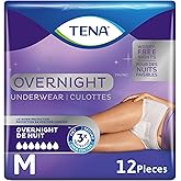 TENA Incontinence Underwear, Overnight Absorbency, Medium, 12 Count, white