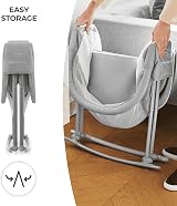Kinderkraft LOVI 3in1 Baby Crib Cradle Travel Cot Rocker Gray 0-9 kg view 5