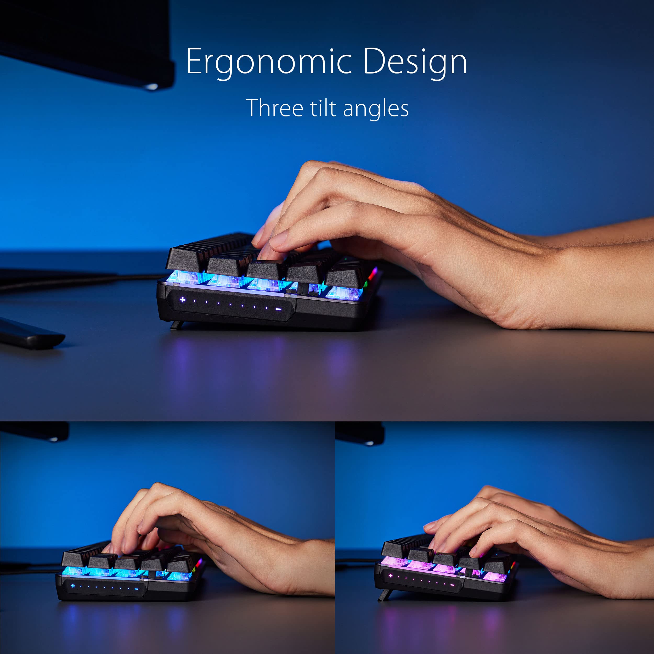 ASUS ROG Falchion Ace 65% RGB Compact Gaming Mechanical Keyboard, Lubed ROG NX Red Switches & Switch Stabilizers, Sound-Dampening Foam, PBT Keycaps, Wired with KVM, Three Angles, Cover Case-Black