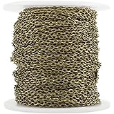 CleverDelights 2x3mm Cable Chain - Antique Bronze Color - 30 Feet - Bulk Spool
