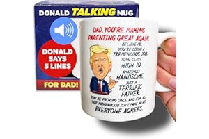 OUR FRIENDLY FOREST Talking Donald Trump Mug in his Real Voice, Surprise Dad with these Novelty Gifts, Unique Gifts for Men, Gifts for Dad, Dad Mug, Birthday Gift for Dad, Best Dad Mug, Trump Gifts, Donald Trump Gifts