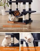 Feandrea Cat Tree 168 cm Large Tower with 13 Scratching Posts Smoky Grey view 8
