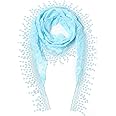 Cindy & Wendy Lightweight Triangle Floral Fashion Lace Fringe Scarf Wrap for Women