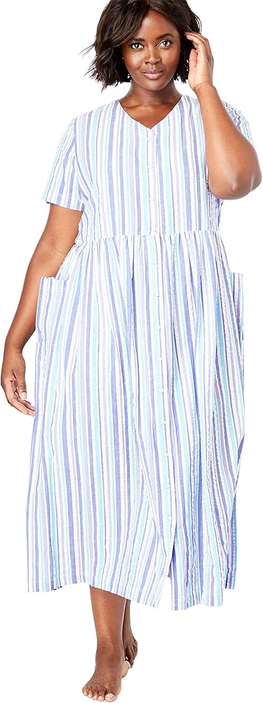 plus size seersucker dress