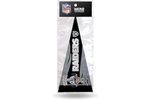 Rico Industries NFL Football Las Vegas Raiders Mascot - Raider Rusher 4" x 9" Felt Mini Pennant Team Set (Includes 8 Pieces)