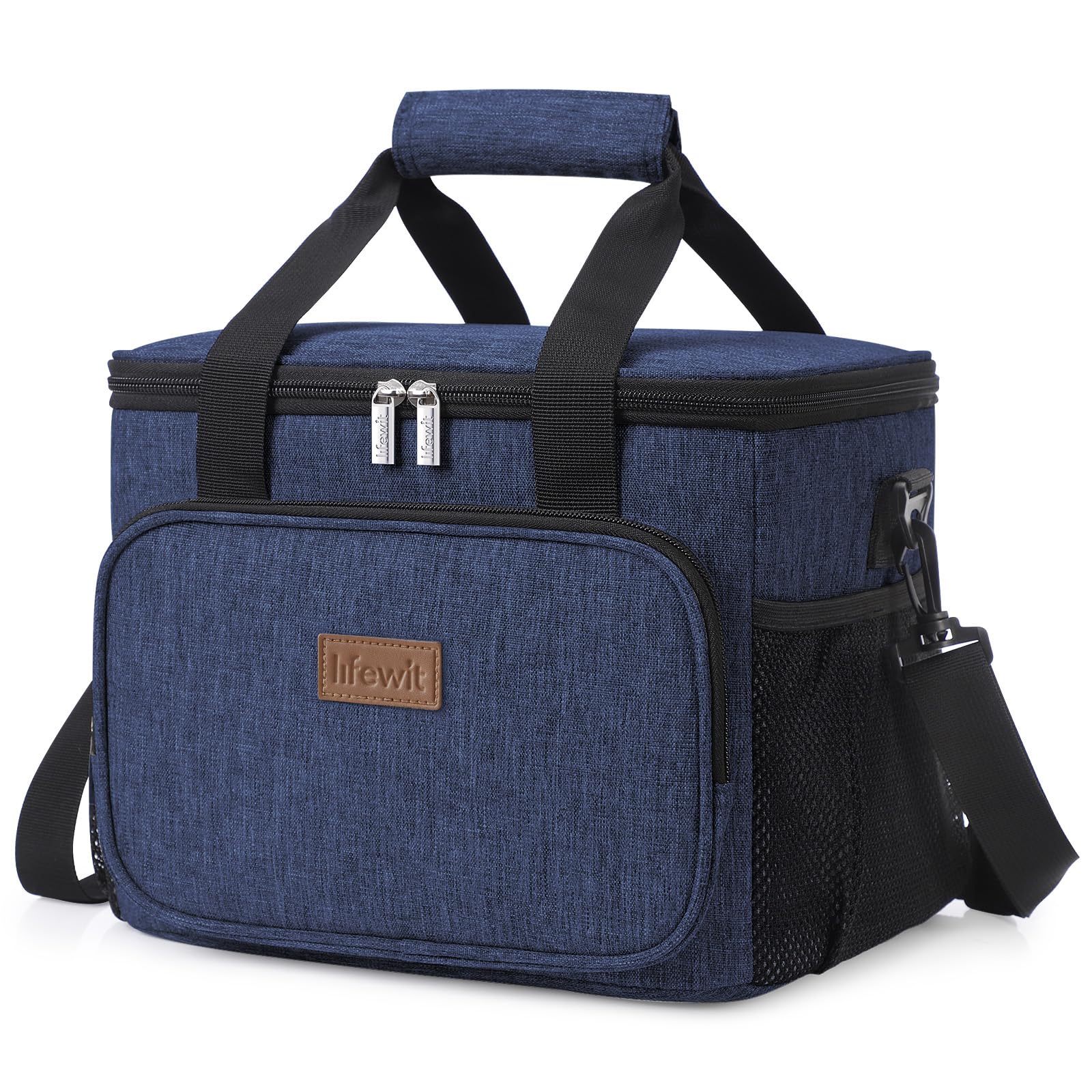 Lifewit Lunch Bag 15L 24 Can Insulated Lunch Box Soft Cooler Cooling Tote for Adult Men Women, Dark Blue