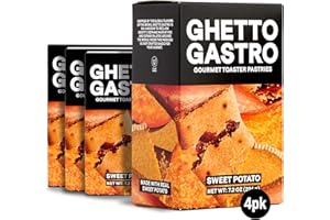 Ghetto Gastro Sweet Potato Toaster Pastries (4-Pack, 16-Bars) - Plant-Based, Vegan & Non-GMO Ingredients, Kosher Certified - Perfect for Breakfast or Snack