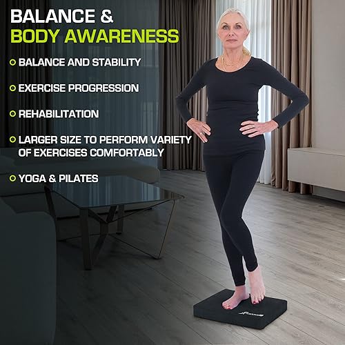 ProsourceFit Exercise Balance Pad – Large Cushioned Non-Slip Foam
