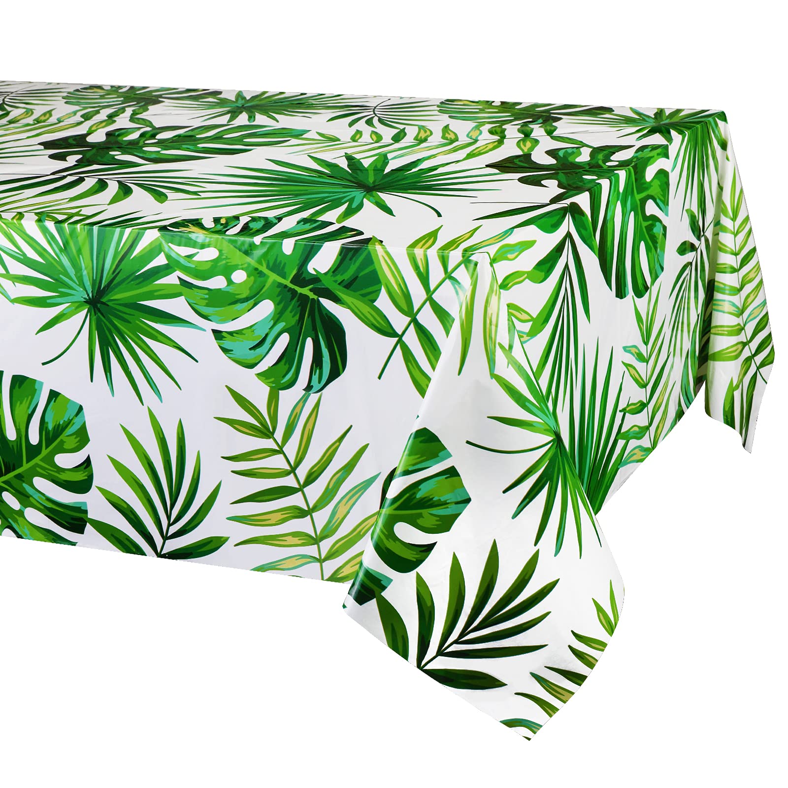 PHOGARY Hawaiian Luau Tablecloths for Party Decor, Jungle Waterproof Rectangular Table Covers, Aloha Tropical Palm Leaves Cloth, Summer Beach Kids Birthday Cocktail Supplies (3 Pack), 130 x 220 cm