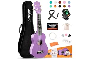 ADM Ukulele for Beginners Hawaiian Wood Ukelele Kit for Kids Adult Student Starter Professional Ukalelee Pack Bundle with Fre
