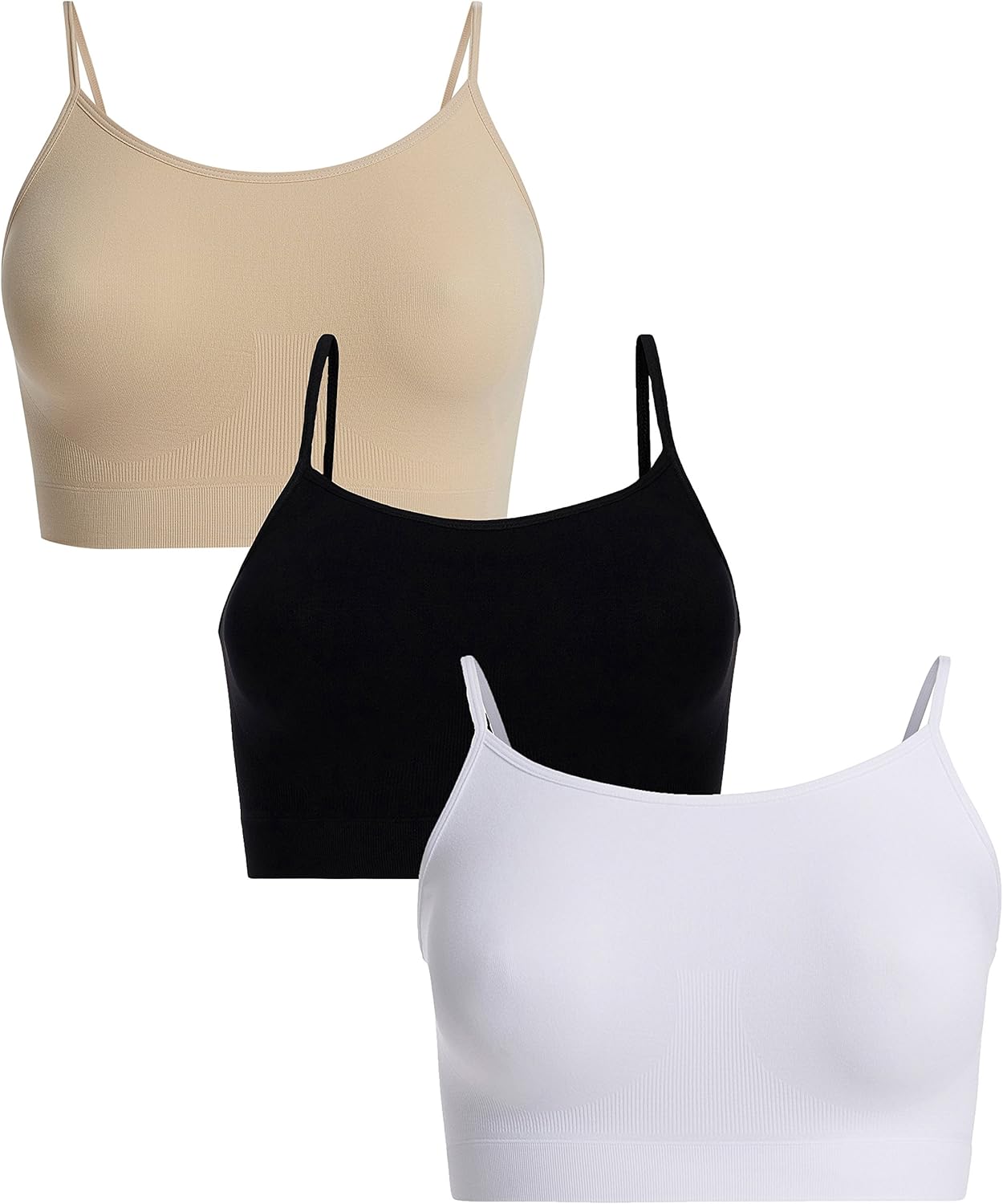 UnsichtBra Damen 3er Set Bustier Top BH ohne B/&uuml;gel Mehrpack Spaghettitr/&auml;ger Bralette BH Hemd Frauen Sport Yoga Unterw/&auml;sche