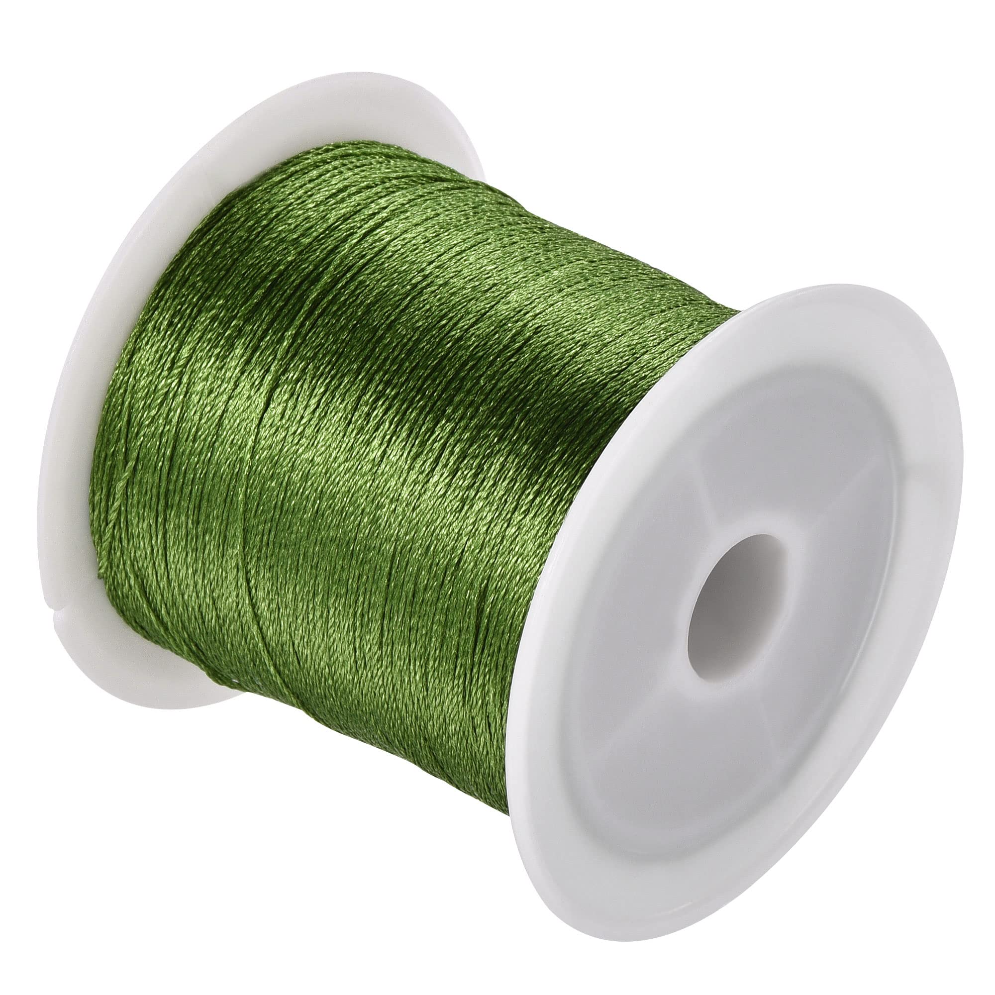 PATIKIL 328FT/109Yard 3 Strands Braided Beading Thread, Fiber Beaded Wire Line for DIY Beads Craft Charms, Light Olive Green