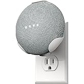 PowerClip Outlet Mount for Google Nest Mini (Chalk), Speaker Wall Hub for 2nd Generation Google Nest Smart Home Devices, Spac