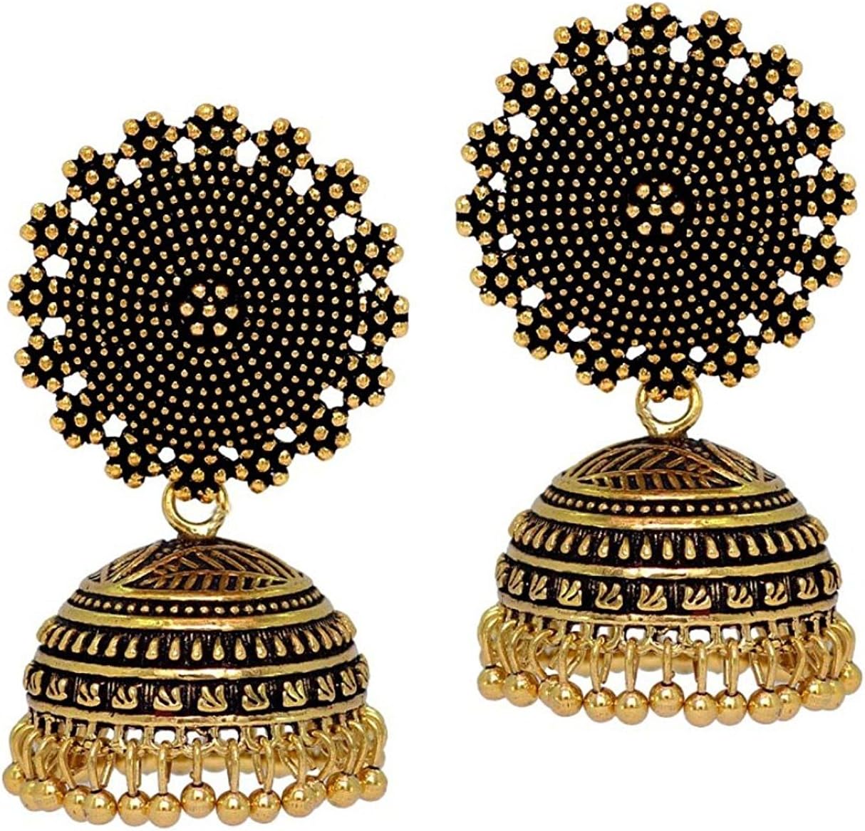 Jaipur Mart Oxidised Plated Jhumka Indian Unique Ethenic bollywood Earrings Jewellery